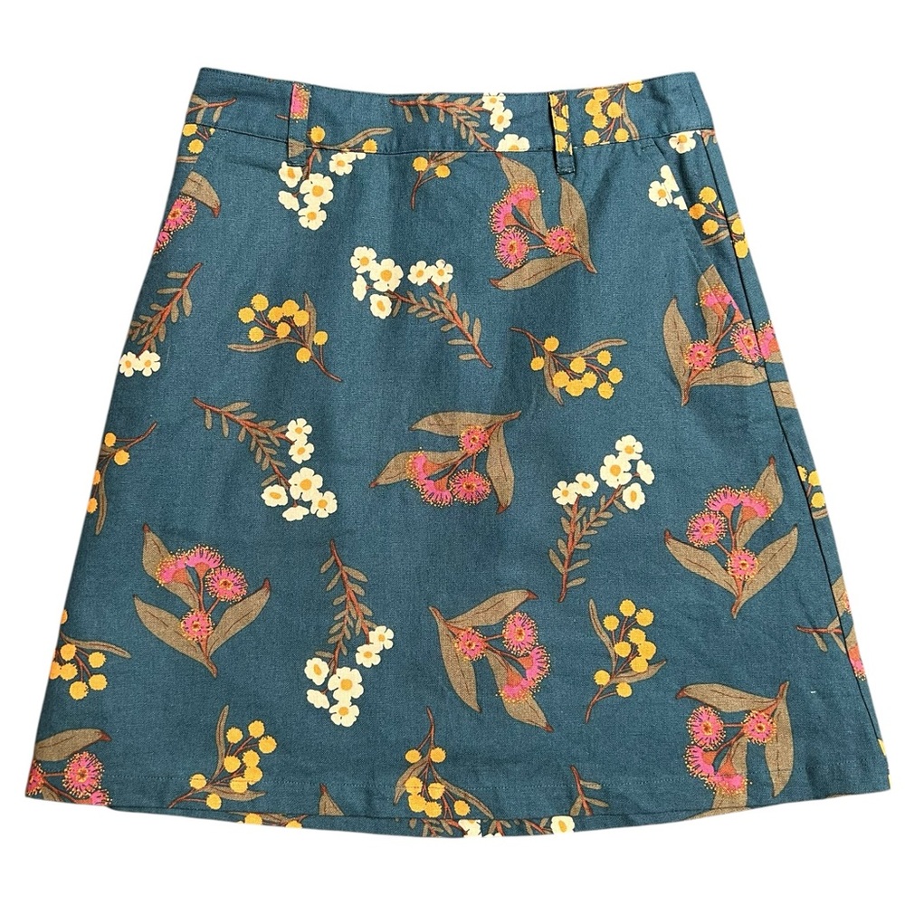 Princess Highway teal floral skirt Size 26/27
